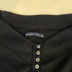 Abercrombie & Fitch navy blue off shoulder bodysuit